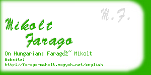 mikolt farago business card